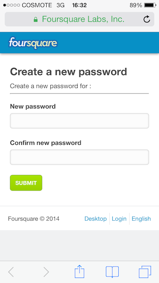 Create new password