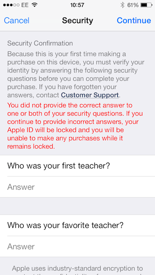 Security Questions